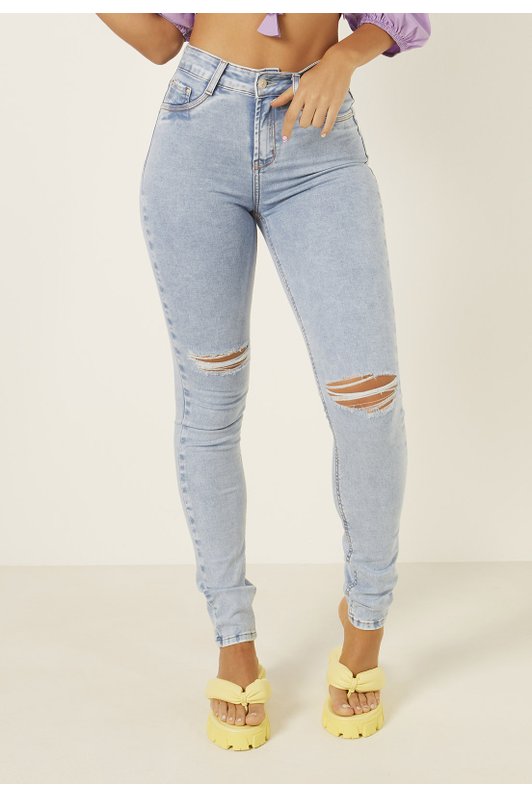 dz3963 re calca jeans feminina skinny media com rasgos no joelho denim zero frente prox