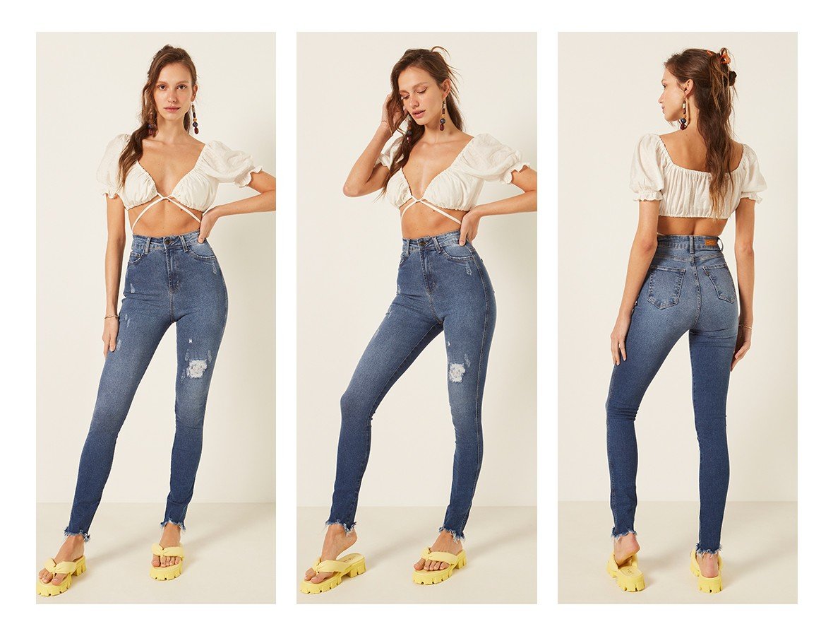 dz3960 re calca jeans feminina skinny hot pants tradicional denim zero trio