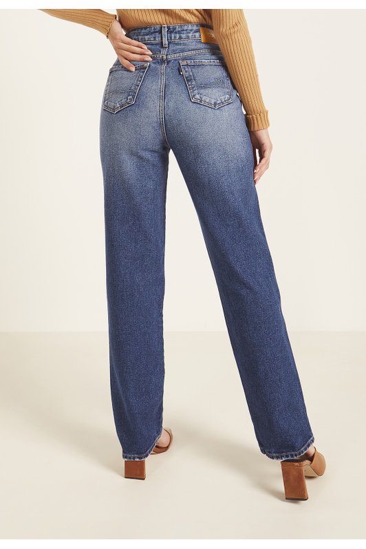 dz3989 alg calca jeans feminina dad pants tradicional denim zero costas prox