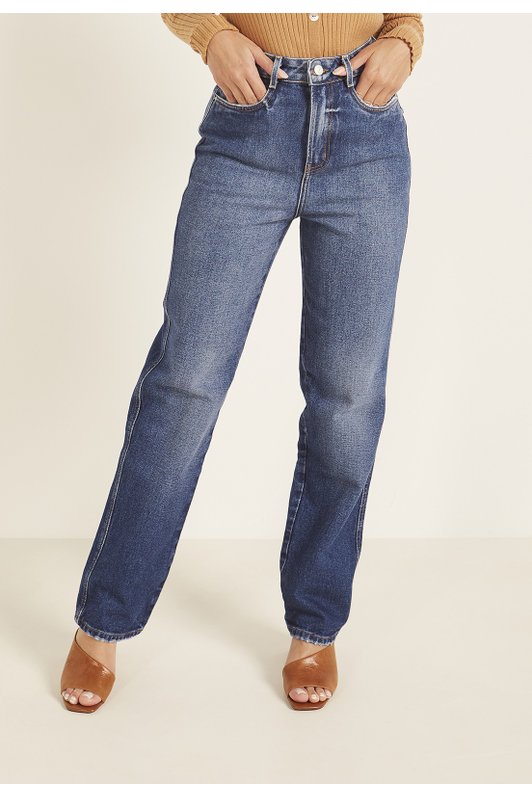 dz3989 alg calca jeans feminina dad pants tradicional denim zero frente prox