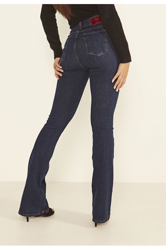 dz20002 ts calca jeans feminina flare media tradicional denim zero costas prox