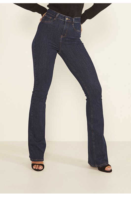 dz20002 ts calca jeans feminina flare media tradicional denim zero frente prox