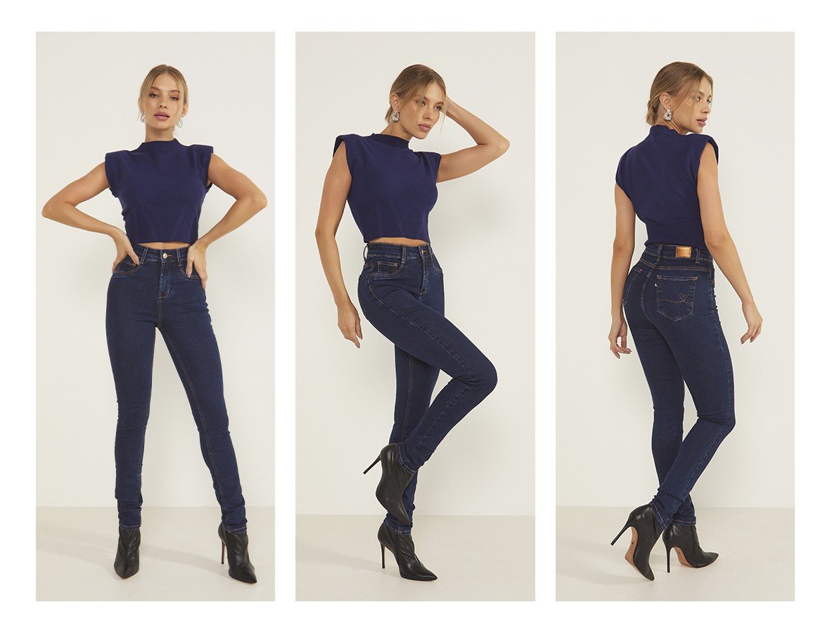 dz20023 re calca jeans feminina skinny media tradicional denim zero trio