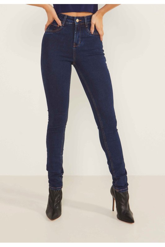 dz20023 re calca jeans feminina skinny media tradicional denim zero frente prox
