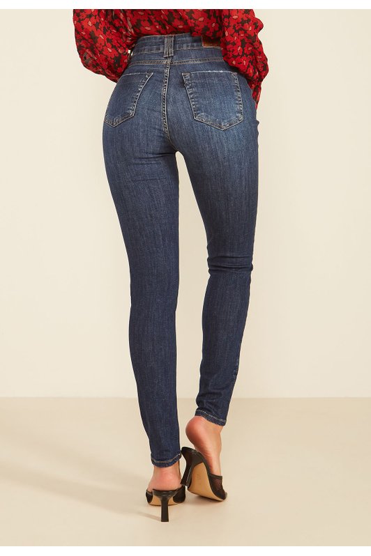 dz20063 re calca jeans feminina skinny media cigarrete com puidos denim zero costas prox