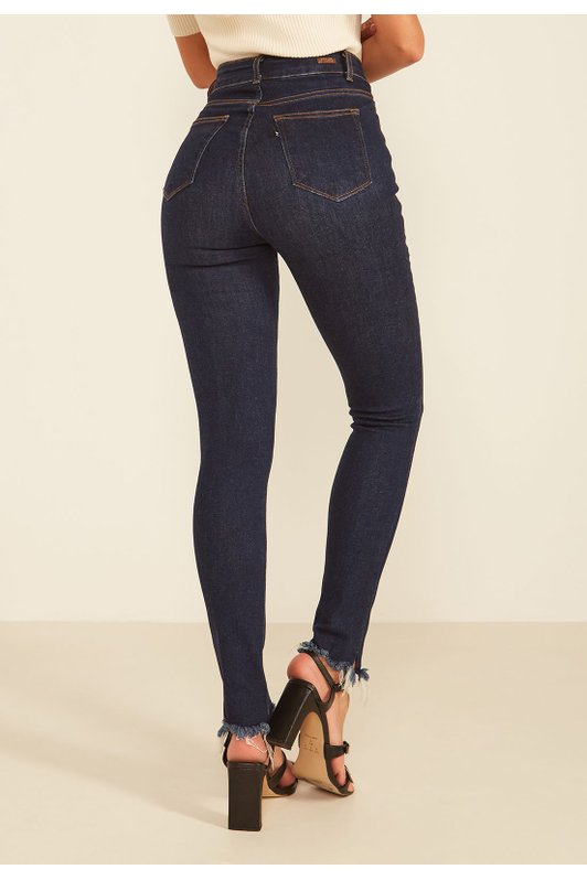 dz20068 com calca jeans feminina skinny media cigarrete com correntes denim zero costas prox
