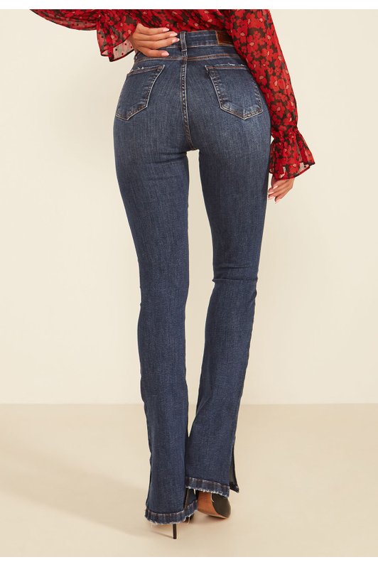 dz20072 com calca jeans feminina new boot cut media com abertura lateral denim zero costas prox 1
