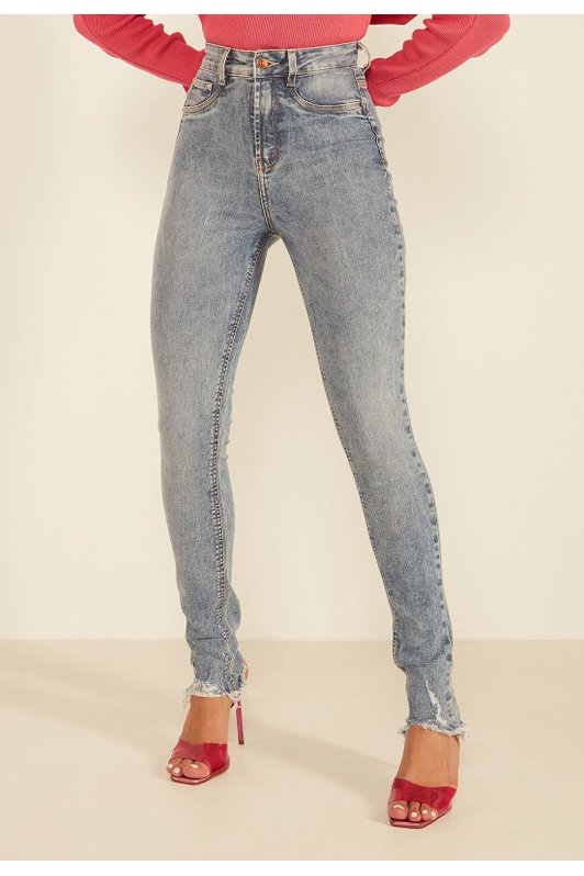 dz20049 re calca jeans feminina skinny hot pants tradicional denim zero frente prox
