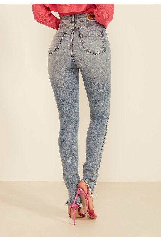 dz20049 re calca jeans feminina skinny hot pants tradicional denim zero costas prox