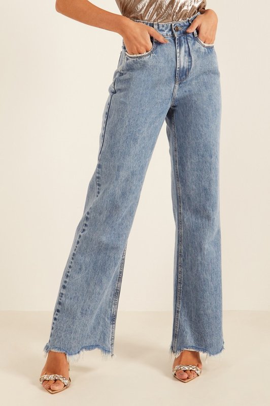 dz20107 alg calca jeans feminina wide leg flare denim zero frente prox