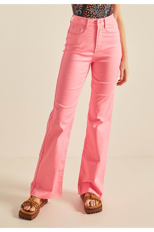 dz20253 1 calca jeans feminina wide leg flare colorida denim zero frente prox easy resize com