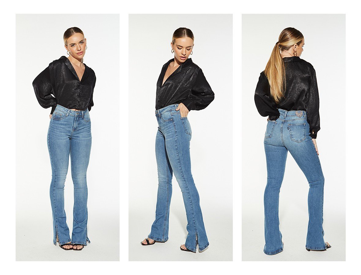 dz20404 re calca jeans feminina new boot cut media tradicional denim zero trio