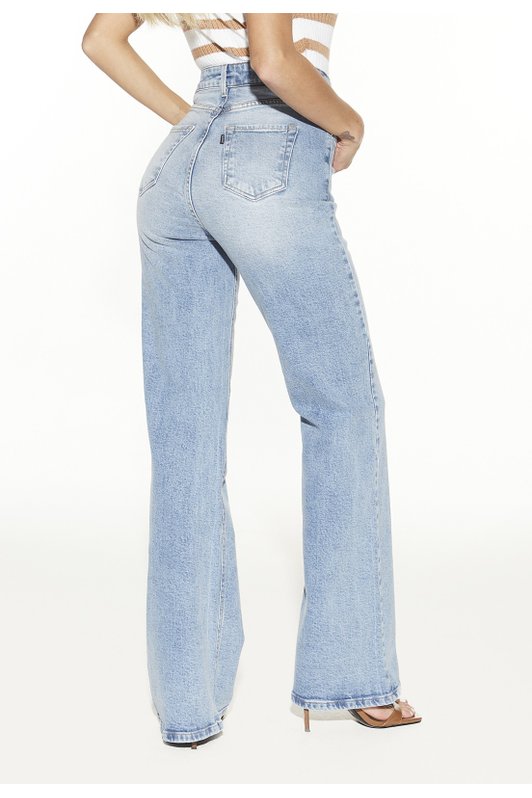 dz20475 com calca jeans feminina wide leg fit alongado denim zero costas prox