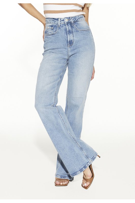 dz20475 com calca jeans feminina wide leg fit alongado denim zero frente prox