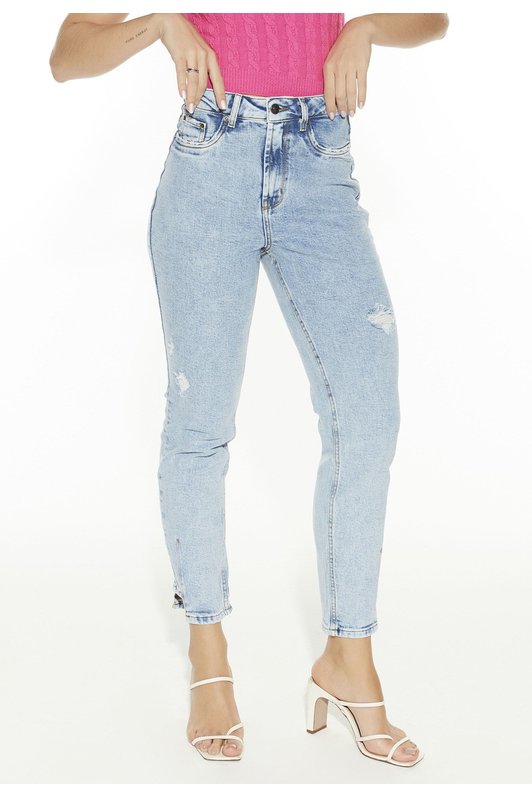 dz20500 com calca jeans feminina mom fit cigarrete com diferenciado na barra denim zero frente crop easy resize com
