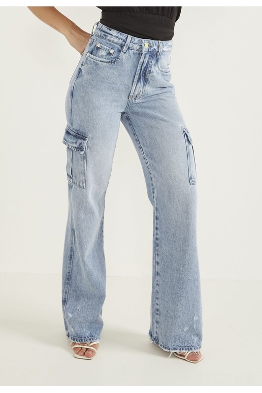 dz20591 alg calca jeans feminina wide leg bolsos utilitario denim zero frente prox easy resize com