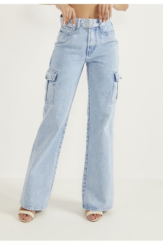 dz20593 alg calca jeans feminina wide leg bolso utilitario com cinto denim zero frente prox easy resize com 1