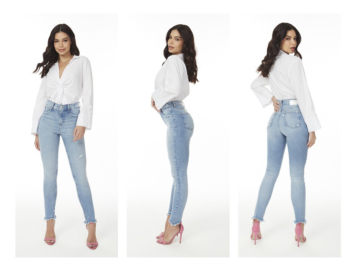 dz20550 re calca jeans feminina skinny media cigarrete com leves puidos denim zero trio