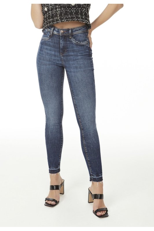 dz20551 re calca jeans femina skinny media cigarrete com barra dupla denim zero frente pro